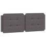 Cabecero de cama acolchado cuero sintético gris 140 cm