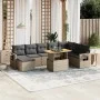 9-teiliges Gartenmöbel-Set und graue synthetische Rattankissen von vidaXL, Gartensets - Ref: Foro24-3271893, Preis: 564,88 €,...