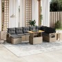 9-teiliges Gartenmöbel-Set und graue synthetische Rattankissen von vidaXL, Gartensets - Ref: Foro24-3271893, Preis: 565,65 €,...