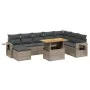 9-teiliges Gartenmöbel-Set und graue synthetische Rattankissen von vidaXL, Gartensets - Ref: Foro24-3271893, Preis: 564,88 €,...