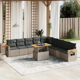 11-piece garden sofa set and gray synthetic rattan cushions by vidaXL, Garden sets - Ref: Foro24-3273706, Price: 698,04 €, Di...