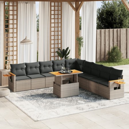 11-piece garden sofa set and gray synthetic rattan cushions by vidaXL, Garden sets - Ref: Foro24-3273706, Price: 696,14 €, Di...
