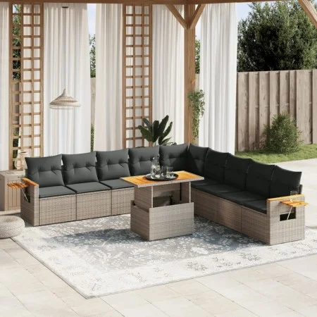 11-piece garden sofa set and gray synthetic rattan cushions by vidaXL, Garden sets - Ref: Foro24-3273706, Price: 698,04 €, Di...