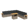 11-piece garden sofa set and gray synthetic rattan cushions by vidaXL, Garden sets - Ref: Foro24-3273706, Price: 696,14 €, Di...