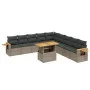 11-piece garden sofa set and gray synthetic rattan cushions by vidaXL, Garden sets - Ref: Foro24-3273706, Price: 698,04 €, Di...
