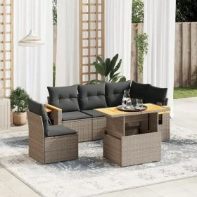 6-teiliges Gartenmöbel-Set und graue synthetische Rattankissen von vidaXL, Gartensets - Ref: Foro24-3273524, Preis: 418,85 €,...