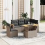 6-teiliges Gartenmöbel-Set und graue synthetische Rattankissen von vidaXL, Gartensets - Ref: Foro24-3273524, Preis: 411,22 €,...