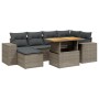 7-piece garden sofa set with gray PE rattan cushions by vidaXL, Garden sets - Ref: Foro24-3272740, Price: 458,74 €, Discount: %