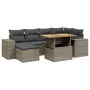 7-piece garden sofa set with gray PE rattan cushions by vidaXL, Garden sets - Ref: Foro24-3272740, Price: 474,21 €, Discount: %