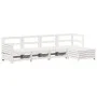 Gartensofa-Set 5-teilig aus massivem weißem Kiefernholz von vidaXL, Gartensets - Ref: Foro24-3250829, Preis: 365,67 €, Rabatt: %