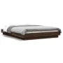 Bed frame with LED lights oak brown wood 120x190 cm by vidaXL, Beds and slatted bases - Ref: Foro24-3281146, Price: 177,71 €,...