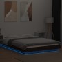 Bed frame with LED lights oak brown wood 120x190 cm by vidaXL, Beds and slatted bases - Ref: Foro24-3281146, Price: 179,87 €,...