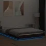 Bed frame with LED lights oak brown wood 120x190 cm by vidaXL, Beds and slatted bases - Ref: Foro24-3281146, Price: 177,71 €,...