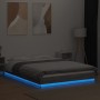 Sonoma gray wood bed frame with LED lights 120x200 cm by vidaXL, Beds and slatted bases - Ref: Foro24-3281110, Price: 176,73 ...