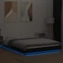 Bed frame with LED lights black engineered wood 120x200cm by vidaXL, Beds and slatted bases - Ref: Foro24-3281106, Price: 220...