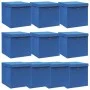 Aufbewahrungsboxen mit Deckel 10 Stück blauer Stoff 32x32x32 cm von vidaXL, Aufbewahrungskörbe - Ref: Foro24-288340, Preis: 6...
