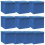 Aufbewahrungsboxen mit Deckel 10 Stück blauer Stoff 32x32x32 cm von vidaXL, Aufbewahrungskörbe - Ref: Foro24-288340, Preis: 6...