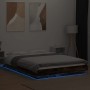 Bettgestell mit LED-Leuchten, geräuchertes Eichenholz, 120 x 190 cm von vidaXL, Betten und Lattenroste - Ref: Foro24-3281144,...