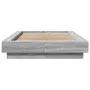 Sonoma gray wood bed frame with LED lights 75x190 cm by vidaXL, Beds and slatted bases - Ref: Foro24-3281159, Price: 142,55 €...