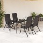 Sillas de jardín plegables 4 uds ratán sintético negro café de vidaXL, Sillas de jardín - Ref: Foro24-3270609, Precio: 248,92 €