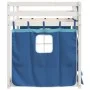 Litera con cortinas madera maciza de pino azul 90x190 cm de vidaXL, Camas y somieres - Ref: Foro24-3283908, Precio: 234,00 €,...