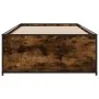 Estructura cama madera ingeniería metal roble ahumado 90x200 cm de vidaXL, Camas y somieres - Ref: Foro24-845243, Precio: 90,...