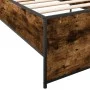 Estructura cama madera ingeniería metal roble ahumado 90x200 cm de vidaXL, Camas y somieres - Ref: Foro24-845243, Precio: 90,...