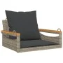 Swing bench with gray synthetic rattan cushions 63x62x40 cm by vidaXL, garden benches - Ref: Foro24-368165, Price: 87,25 €, D...