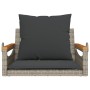 Schaukelbank mit grauen synthetischen Rattankissen 63x62x40 cm von vidaXL, Gartenbänke - Ref: Foro24-368165, Preis: 81,83 €, ...