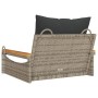 Schaukelbank mit grauen synthetischen Rattankissen 63x62x40 cm von vidaXL, Gartenbänke - Ref: Foro24-368165, Preis: 81,83 €, ...