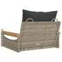 Swing bench with gray synthetic rattan cushions 63x62x40 cm by vidaXL, garden benches - Ref: Foro24-368165, Price: 87,25 €, D...