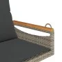 Swing bench with gray synthetic rattan cushions 63x62x40 cm by vidaXL, garden benches - Ref: Foro24-368165, Price: 87,25 €, D...