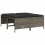 Garden stools with cushions 4 pcs gray synthetic rattan by vidaXL, Outdoor ottomans - Ref: Foro24-368364, Price: 124,88 €, Di...
