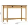 Hill console table with 2 pine wood drawers 110x45x74 cm by vidaXL, Side tables - Ref: Foro24-288991, Price: 88,89 €, Discoun...