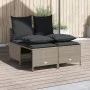 Set de sofás de jardín 4 pzas y cojines ratán sintético gris de vidaXL, Conjuntos de jardín - Ref: Foro24-368385, Precio: 180...