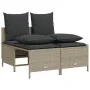 Set de sofás de jardín 4 pzas y cojines ratán sintético gris de vidaXL, Conjuntos de jardín - Ref: Foro24-368385, Precio: 180...