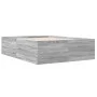Sonoma gray engineered wood bed frame 135x190 cm by vidaXL, Beds and slatted bases - Ref: Foro24-3280949, Price: 140,74 €, Di...