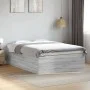 Sonoma gray engineered wood bed frame 135x190 cm by vidaXL, Beds and slatted bases - Ref: Foro24-3280949, Price: 140,74 €, Di...