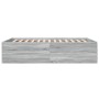 Sonoma gray engineered wood bed frame 135x190 cm by vidaXL, Beds and slatted bases - Ref: Foro24-3280949, Price: 142,44 €, Di...