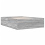 Sonoma gray engineered wood bed frame 135x190 cm by vidaXL, Beds and slatted bases - Ref: Foro24-3280949, Price: 142,44 €, Di...