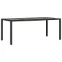Set comedor jardín 9 pzas cojines ratán sintético vidrio negro by vidaXL, Garden sets - Ref: Foro24-3278548, Price: 649,36 €,...