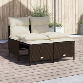 Set de sofás de jardín 4 pzas y cojines ratán sintético marrón by vidaXL, Garden sets - Ref: Foro24-368372, Price: 176,81 €, ...