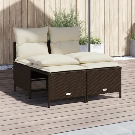 Set de sofás de jardín 4 pzas y cojines ratán sintético marrón by vidaXL, Garden sets - Ref: Foro24-368372, Price: 171,60 €, ...