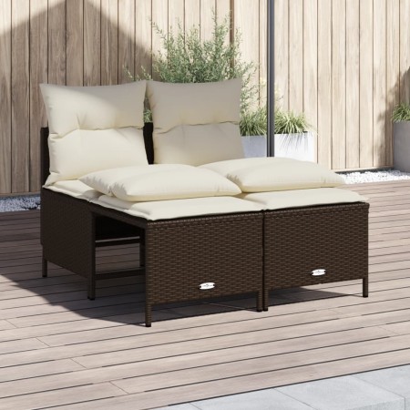 Set de sofás de jardín 4 pzas y cojines ratán sintético marrón by vidaXL, Garden sets - Ref: Foro24-368372, Price: 176,81 €, ...