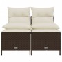 Set de sofás de jardín 4 pzas y cojines ratán sintético marrón by vidaXL, Garden sets - Ref: Foro24-368372, Price: 176,81 €, ...