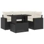 Gartenmöbel-Set 5-teilig mit schwarzen Polstern aus synthetischem Rattan von vidaXL, Gartensets - Ref: Foro24-3267246, Preis:...