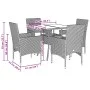 5-teiliges Gartenspeiseset mit PE-Rattan-Akazie-Beige-Kissen. von vidaXL, Gartensets - Ref: Foro24-3278716, Preis: 352,00 €, ...
