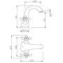 SCHÜTTE Grifo mezclador de lavabo 2 mandos ELK cromado