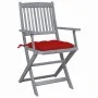 Folding garden chairs 2 pcs cushions solid acacia wood by vidaXL, Garden chairs - Ref: Foro24-3064503, Price: 120,78 €, Disco...