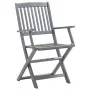 Folding garden chairs 2 pcs cushions solid acacia wood by vidaXL, Garden chairs - Ref: Foro24-3064503, Price: 120,78 €, Disco...